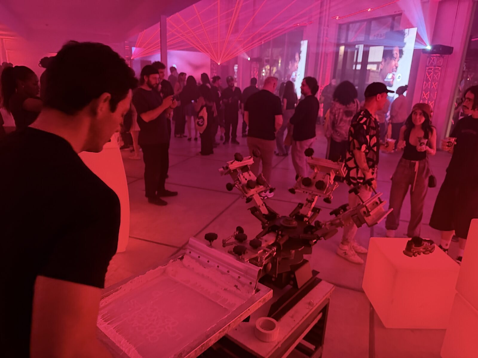 Merch Troop live printing — custom merch, made on site